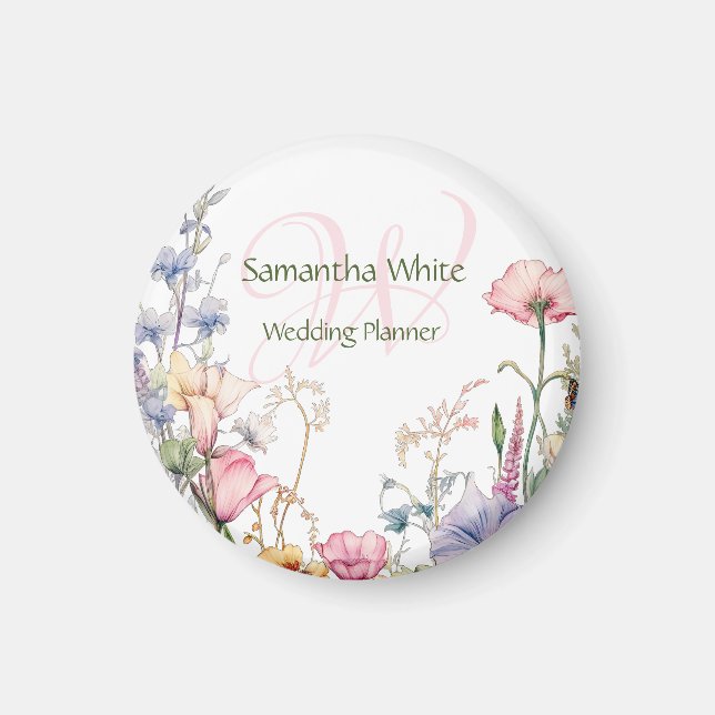 Íman Jardim Corado Aquarela Personalizado  (Frente)