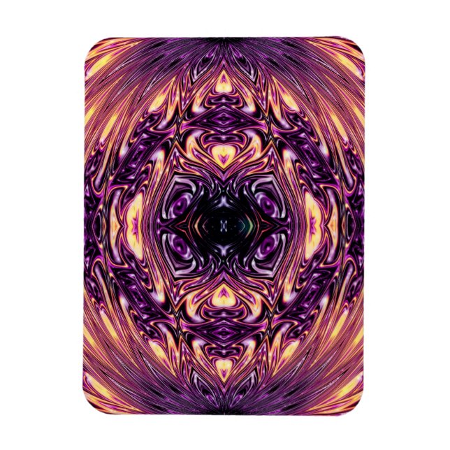 Íman Jardim das Flores Roxas em Fractal à Luz Solar (Vertical)