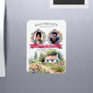 Íman Jardim de Aquarela Flores Silvestres Fotografia de