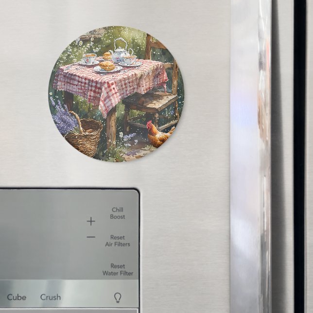 Íman Jardim de Cottage Chá da Manhã Aquarela (In Situ (Fridge))
