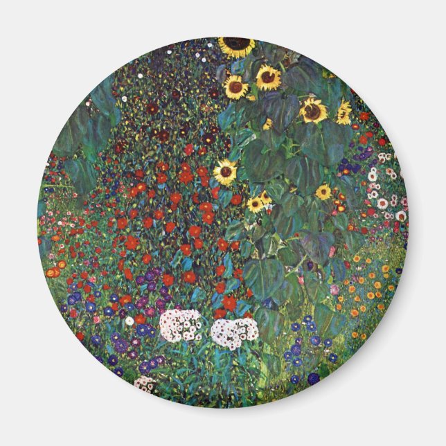 Íman Jardim de Fazenda Gustav Klimt com Girassóis (Frente)