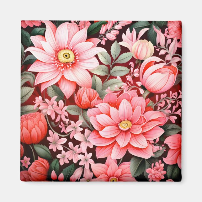 Íman Jardim de Flores Botânicas Antigas em Flor (Frente)