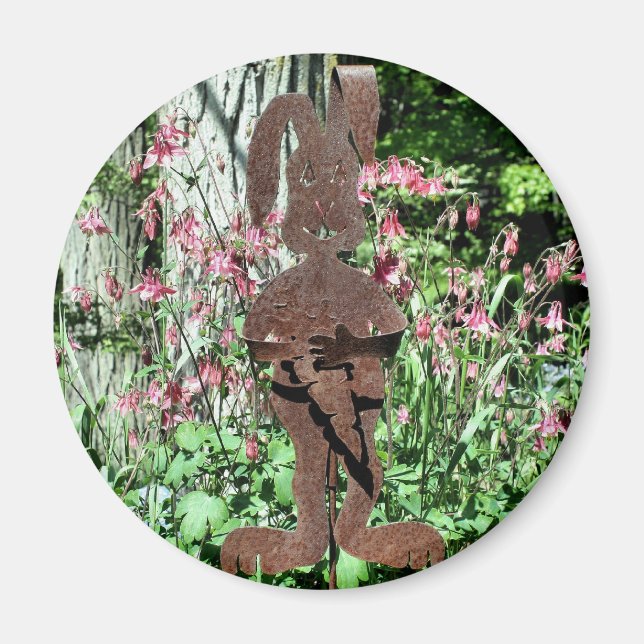 Íman Jardim de Flores de Coelho Enferrujado Natureza (Frente)