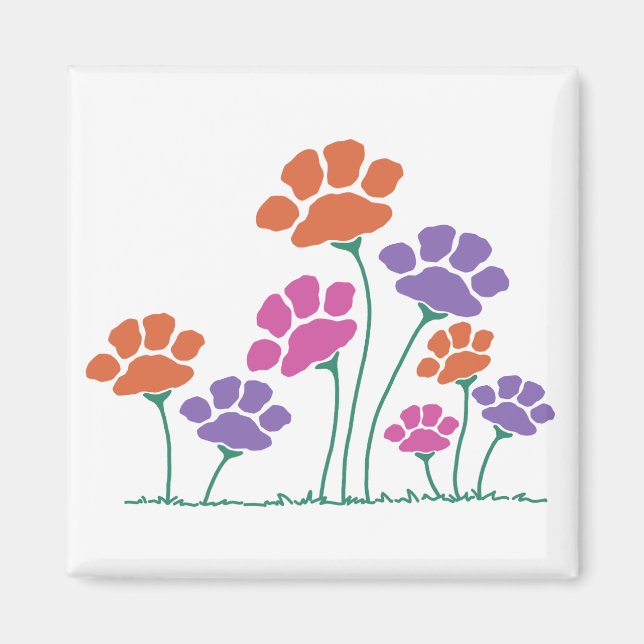 Íman Jardim de Flores de Pegada de Pata (Frente)
