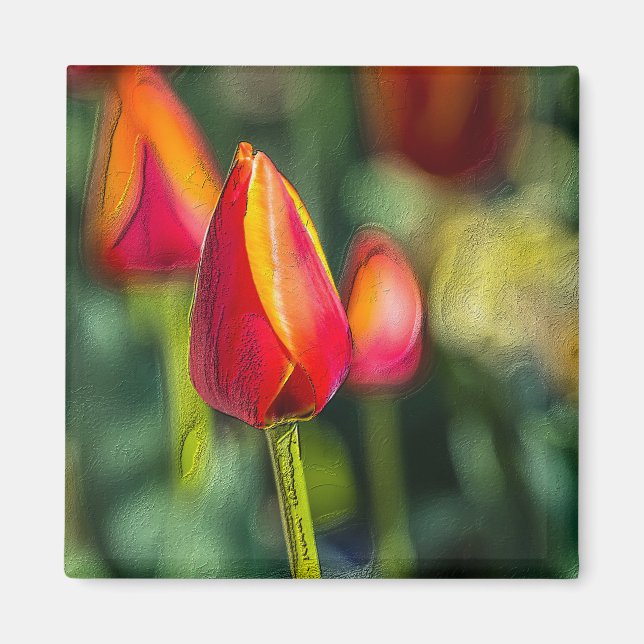 Íman Jardim de Tulipas Texturizado (Frente)