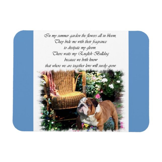 Íman Jardim de Verão de Buldogue Inglês (Horizontal)