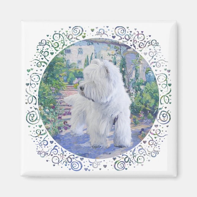 Íman Jardim do West Highland White Terrier (Frente)