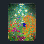 Íman Jardim Flor Gustav Klimt<br><div class="desc">Magnet com pintura de óleo do Jardim Flor de Gustav Klimt (1906). Um belo jardim de flores roxas,  vermelhas,  brancas,  azuis e laranja. Um presente de excelente para fãs de Arte Nouveau e de Arte Austríaca.</div>