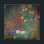 Íman Jardim Flor Gustav Klimt<br><div class="desc">Magnet que apresenta o Jardim de Fazendas de pintura de óleo de Gustav Klimt com girassóis (1907). Um belo jardim de girassóis e belas flores azuis,  vermelhas,  roxas,  rosa e brancas. Um presente de excelente para fãs de Arte Nouveau e de Arte Austríaca.</div>