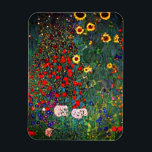 Íman Jardim Flor Gustav Klimt<br><div class="desc">Magnet que apresenta o Jardim de Fazendas de pintura de óleo de Gustav Klimt com girassóis (1907). Um belo jardim de girassóis e belas flores azuis,  vermelhas,  roxas,  rosa e brancas. Um presente de excelente para fãs de Arte Nouveau e de Arte Austríaca.</div>