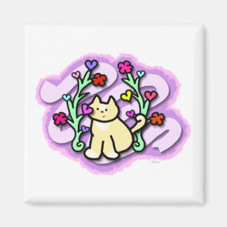 Íman Jardim Gato Cheio de Amor e Cor