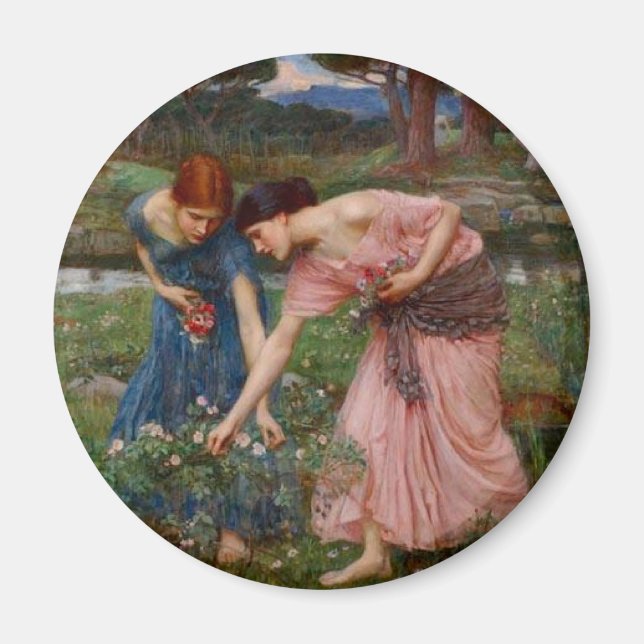 Íman Jardim Romântico Vintage Mulheres Pré-Rafaelitas (Frente)