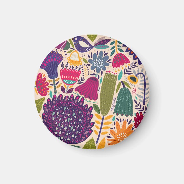 Íman Jardim tropical: coleção de padrões de primavera. (Frente)