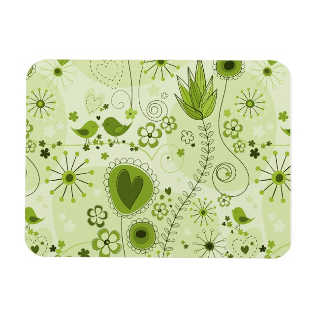 Íman Jardim Whimsical em Green Magnet (Horizontal)