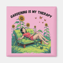 Íman Jardinagem É Minha Terapia ímã - rosa