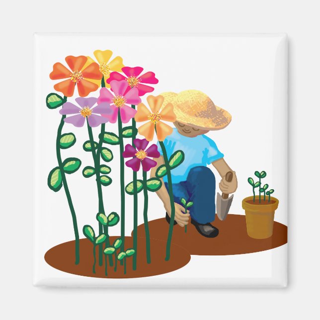 Íman jardineiro feliz (Frente)