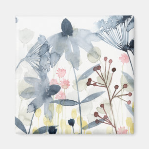 Íman Jardins Camadas - Flores de Cores Aquáticas