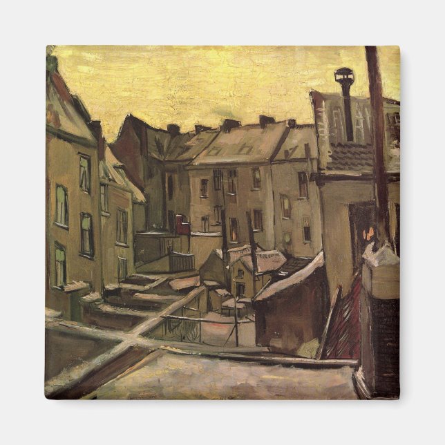 Íman Jardins de Casas Antigas por Vincent van Gogh (Frente)