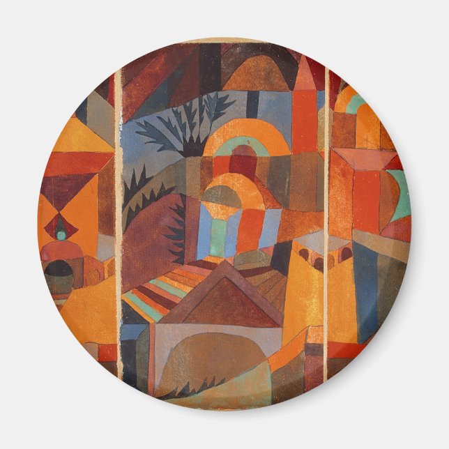 Íman Jardins do Templo de Klee, Abstrato Colorida (Frente)