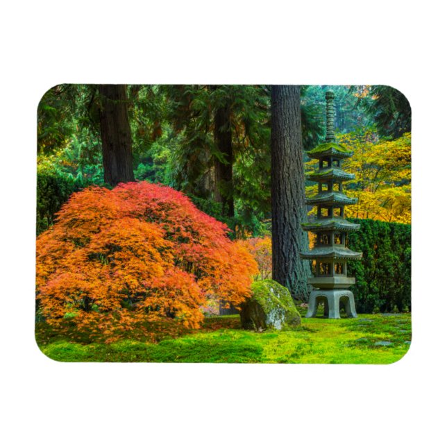 Íman Jardins Japoneses No Outono De Portland, Oregon (Horizontal)