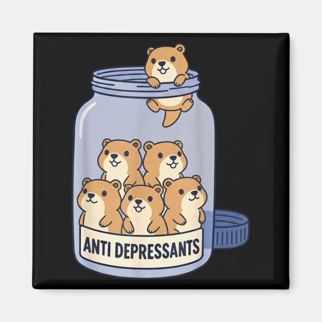 Íman Jarra Antidepressiva de Tatu Engraçada para Menino (Frente)