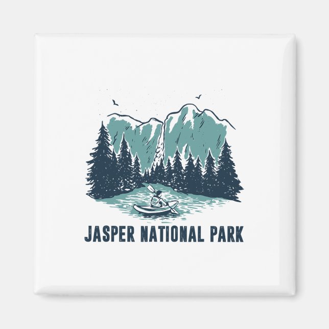Íman Jasper Montanha Alberta Canadá Jasper Parque Nacio (Frente)