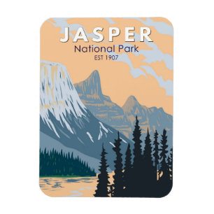 Íman Jasper National Park Canada Viagem Art Vintage