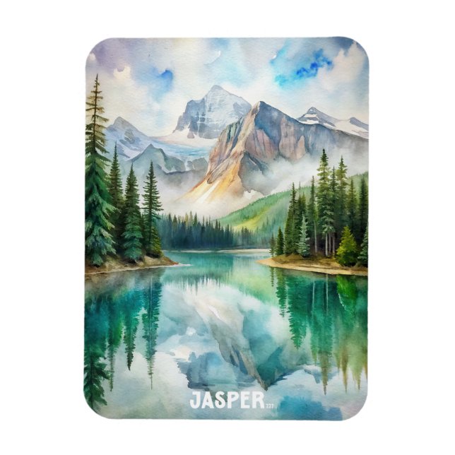 Íman Jasper National Park Watercolor Painting (Vertical)
