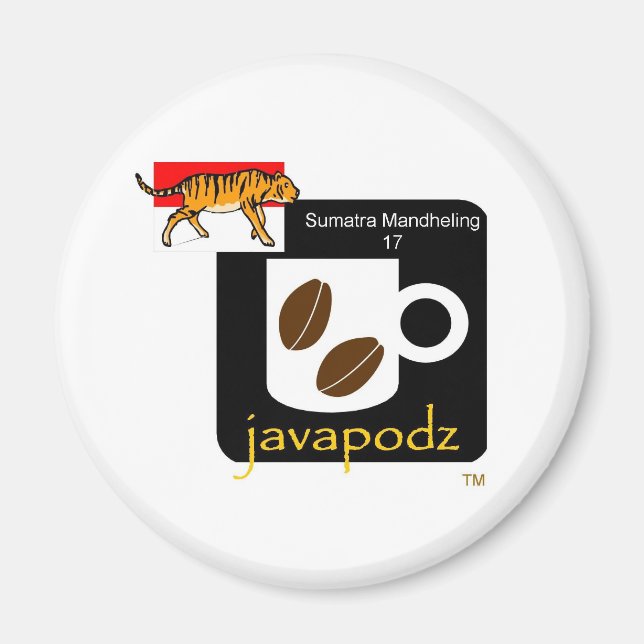 Íman JavaPodz Sumatra Mandheling Magnet (Frente)