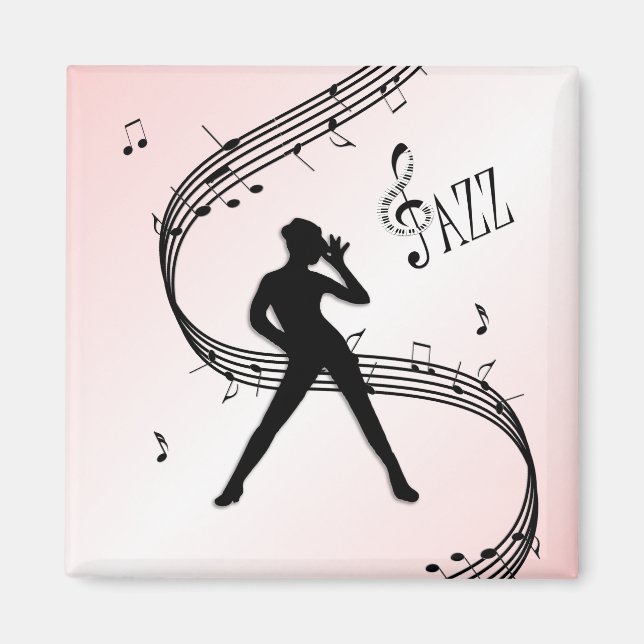 Íman Jazz Dance Pink Music Magnet (Frente)