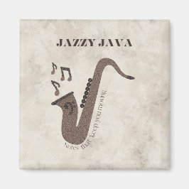 Íman Jazzy Java-Grãos de Café-Saxofone-