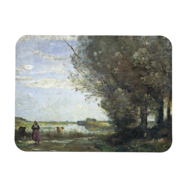 Íman Jean-Baptiste-Camille Corot - River View (Horizontal)