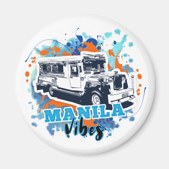 Íman Jeepney Manila Vibes Blue Orange (Frente)
