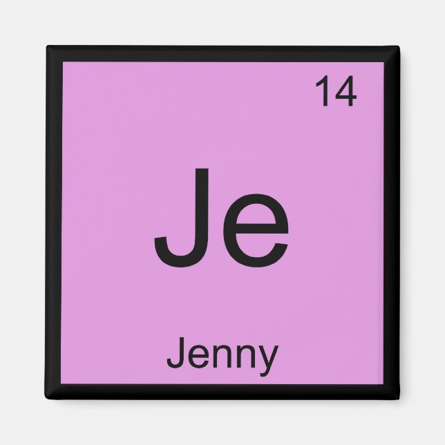Íman Jenny Name Química Elemento de Química Mesa periód (Frente)