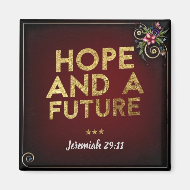 Íman Jeremiah 29:11 Magneta Quadrada (Frente)