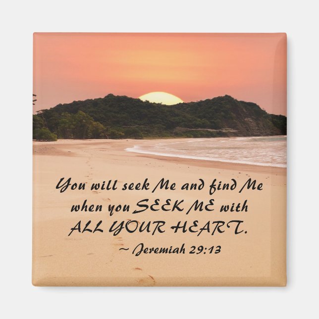 Íman Jeremiah 29:13 Procure-me com toda a sua Bíblia ca (Frente)