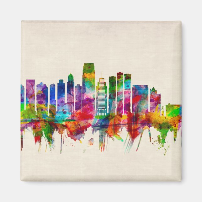 Íman Jersey City New Jersey Skyline (Frente)