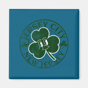 Íman Jersey City Nova Jersey Trevo Irlandês Nj Retrô So