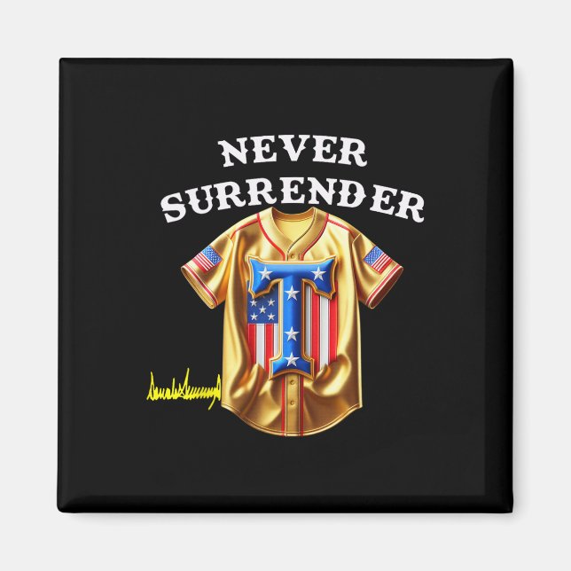 Íman Jersey Nunca Rende Vint Pro Trump Diversão De Base (Frente)