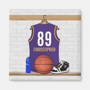Íman Jersey Personalizado de Roxo e Dourado