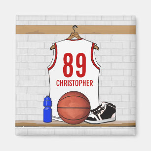 Íman Jersey, White e Red Basbol Personalizado
