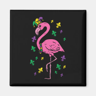 Íman Jester Pink Flamingo Bird Animal Cute Mardi Gras C