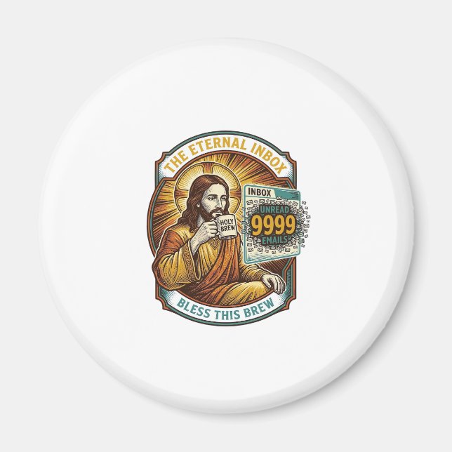 Íman Jesus 9999 E-mails Não Lidos Caixa de Entrada Zero (Frente)