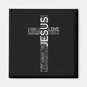 Íman Jesus Ama Branco Na Design da Cruz Cristã Negra