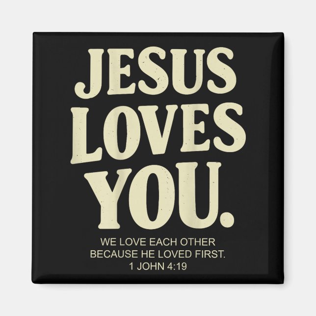 Íman Jesus ama versículo bíblico cristão 1 joão 4_19 (e (Frente)