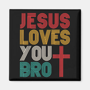 Íman Jesus Ama Você Irmão Fé Cristã Tipografia Retro