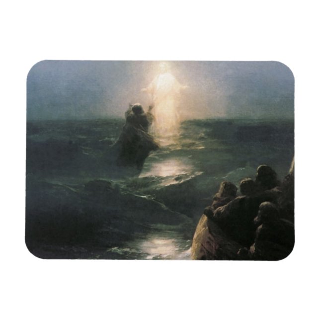 Íman Jesus andando na água, pintura de Ivan Aivazovsky (Horizontal)