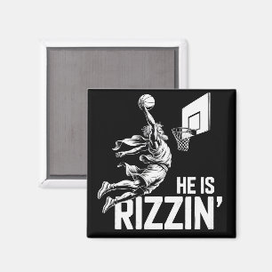 Íman Jesus Basquete Ele Está Rizzin' Engraçado Cristão 
