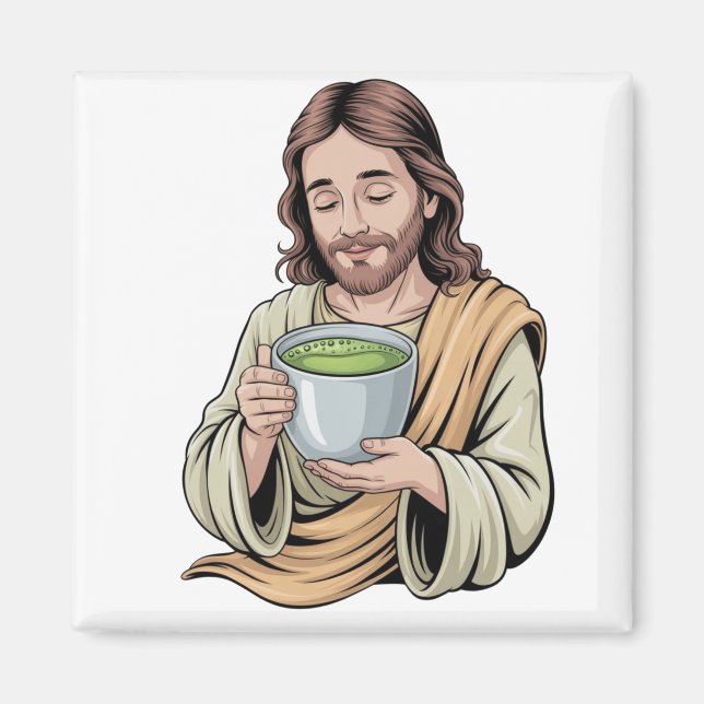 Íman Jesus Bebendo Matcha Cristão  (Frente)
