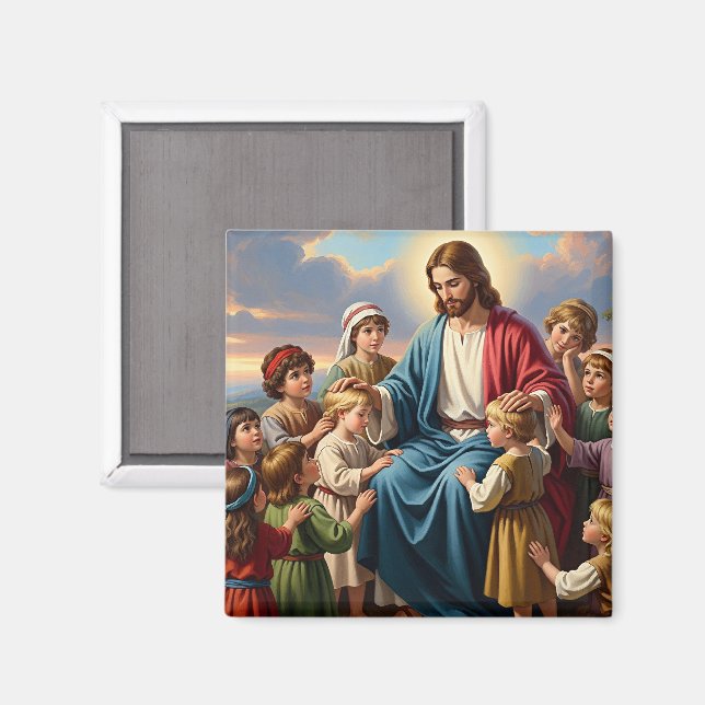 Íman Jesus Cercado por Crianças (Front/Back)